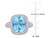 6.25 Carat (ctw) Cushion Cut Blue Topaz Ring with Lab Created White Topaz in Sterling Silver - 68DLG1004285BT-7