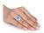 6.25 Carat (ctw) Cushion Cut Blue Topaz Ring with Lab Created White Topaz in Sterling Silver - 68DLG1004285BT-7