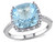 5.25 Carat (ctw) Cushion Cut Blue Topaz Ring in 10K White Gold with Diamonds 1/10 Carat (ctw) - 08DLG1004251BTW-7.5