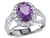 2.20 Carat (ctw) Amethyst Ring with Lab Created White Sapphires in Sterling Silver - 68DLG1004289AM-7