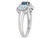1.60 Carat (ctw) Blue Topaz Ring Three Stone Ring in Sterling Silver with Accent Diamonds - 68DLG1004263BT-8