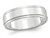 Ladies or Mens 14K White Gold 6mm Flat Wedding Band Ring with Step Edge - 08QGG0060SW-10
