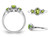 4/5 Carat (ctw) Three-Stone Peridot Ring in Sterling Silver with Diamonds 1/12 Carat (ctw)