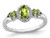 4/5 Carat (ctw) Three-Stone Peridot Ring in Sterling Silver with Diamonds 1/12 Carat (ctw)