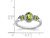 4/5 Carat (ctw) Three-Stone Peridot Ring in Sterling Silver with Diamonds 1/12 Carat (ctw)