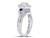4/5 Carat (ctw G-H, I1-I2) Diamond Engagement Ring and Wedding Band Set in 14K White Gold with Blue Sapphires - 08GDG128871100W-7