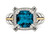 4.50 Carat (ctw) London Blue Topaz Ring in Sterling Silver with 14K Gold Accent - 68QGG1345BT-6
