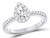 0.95 Carat (ctw G-H, I1) Pear Drop Diamond Engagement Ring in 14K White Gold - 08GDG152233W-7