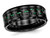 Ceramic Black with Green Carbon Fiber Beveled Edge Wedding Band Ring - 88QGG0053-10.5