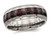 Polished Titanium with Red Carbon Fiber Wedding Band Ring - 88QGG0466-12