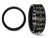 Ceramic Black with Green Carbon Fiber Beveled Edge Wedding Band Ring - 88QGG0053-9