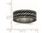 Mens or Ladies Black Plated Stainless Steel Diamond Cut Ring Band - 88QGG0599-12