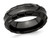 Mens or Ladies Black Titanium Faceted Edge Wedding Band Ring (8mm) - 88QGG0261-11