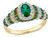 1.20 Carat (ctw) Lab Created Emerald & Created White Sapphire Ring in Yellow Plated Sterling Silver - 68DLG1004779CEM-7