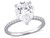4.20 Carat (ctw) Solitaire Pear-Cut Synthetic Moissanite Engagement Ring 10K White Gold - 08DLG1004838MOIW-4.5