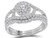 7/8 Carat (G-H, I1) Diamond Engagement Halo Ring Bridal Wedding Set in 14K White Gold - 08GDG111760W- 8