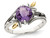 1.75 Carat (ctw) Amethyst Ring in Sterling Silver with 14K Leaves - 68QGG1753AM-8