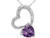 4/5 Carat (ctw) Natural Amethyst Heart Pendant Necklace in Sterling Silver with Chain - 62QGG3180AM