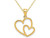 14K Yellow Gold Double Heart Charm Pendant Necklace with Chain - 02QGG4671