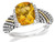 Sterling Silver with 14K Gold Accents Antiqued Citrine Ring 2.50 Carat (ctw) - 68QGG1441CT-7