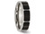 Mens Titanium 6mm Black Enamel Flat Polished Wedding Band Ring - 28QGG0205GF-6.5
