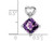 1.65 Carat (ctw) Cushion-Cut Amethyst Heart Pendant Necklace in 14K White Gold with Chain