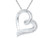 Small Heart Pendant Necklace in Sterling Silver with Accent Diamonds