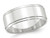 Mens 10K White Gold 8mm Flat Wedding Band Ring with Step Edge - 08QGG0080SW-10.5