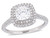 1.00 Carat (ctw) Cushion Cut Synthetic Moissanite Engagement Ring in 14K White Gold with Diamonds 1/3 Carat (ctw) - 08DLG1004029MOIW-5