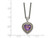 2.00 Carat (ctw) Amethyst Heart Pendant Necklace in Sterling Silver with 14K Accent and Chain