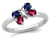 4/5 Carat (ctw) Lab Created Ruby and Lab Created Sapphire Butterfly Ring in Sterling Silver - 68QGG0727CRU-8