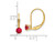 Natural Red Ruby 3/4 Carat (ctw) Leverback Earrings in 14K Yellow Gold