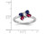 4/5 Carat (ctw) Lab Created Ruby and Lab Created Sapphire Butterfly Ring in Sterling Silver - 68QGG0727CRU-9