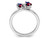 4/5 Carat (ctw) Lab Created Ruby and Lab Created Sapphire Butterfly Ring in Sterling Silver - 68QGG0727CRU-9