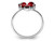 Sterling Silver Rhodium Plated Red Garnet Flower Ring 1/2 Carat  (ctw) - 68QGG727GA-7