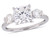 2.50 Carat (ctw) Synthetic Moissanite Engagement Ring in 14K White Gold with Diamonds 1/6 Carat (ctw I1-I2) - 08DLG1004027MOIW-9