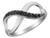 Infinity Ring with Black Diamond Accent in Sterling Silver - 68JYG1114-7