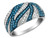 1/10 Carat (ctw) White & Blue Diamond Ring in Sterling Silver - 68PGG109310-7