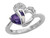 Sterling Silver Amethyst & Lab-Created White Sapphire Two Hearts Ring - 68HNG34307AM-6
