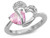 Sterling Silver Lab-Created Pink & White Sapphire Two Hearts Ring - 68HNG34307CPS-9