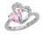 Sterling Silver Lab-Created Pink & White Sapphire Two Hearts Ring - 68HNG34307CPS-7