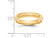 Ladies 14K Yellow Gold 4mm Wedding Band Ring with Edge - 08QGG0040EF-5.5