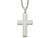 Mens Stainless Steel Polished Laser-Cut Cross Pendant Necklace with Chain