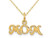 MOM Pendant Necklace in 14K Yellow Gold with Chain