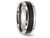 Mens Chisel 8mm Stainless Steel and Carbon Fiber Wedding Band Ring - 88QGG0025GF-12