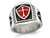 Mens Cross Antiqued Cross Shield Stainless Steel Ring - 88QGG00634-9