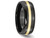 Mens Black Ceramic Wedding Band Ring 8mm with 14K Yellow Gold Inlay - 88QGG0035-10.5