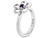 Purple Amethyst Flower Ring 1/10 Carat (ctw) in Sterling Silver - 68QGG0118AM-10
