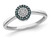 1/8 Carat (ctw) Blue Diamond Cluster Ring in Sterling Silver