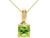 2.00 Carat (ctw) Natural Cushion-Cut Peridot Pendant Necklace in 14K Yellow Gold with Chain - 02QGG7062PD